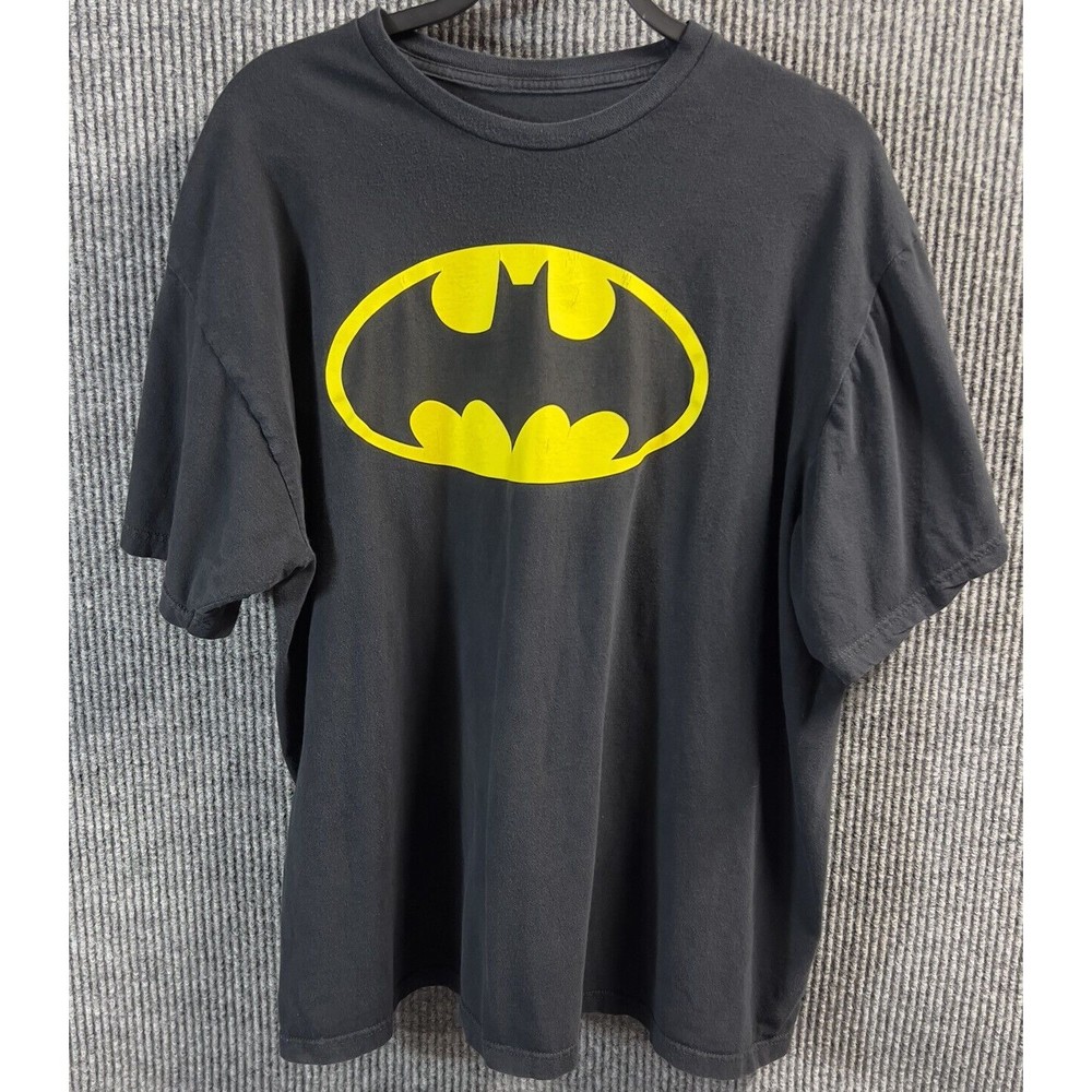 Batman T-Shirt Mens 2XL Black Official DC Comics Classic Symbol Logo Pullover